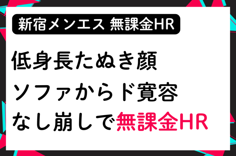 【無課金HR】低身長たぬき顔セラピ ソファからド寛容 なし崩しでHR│メンズエステ体験談